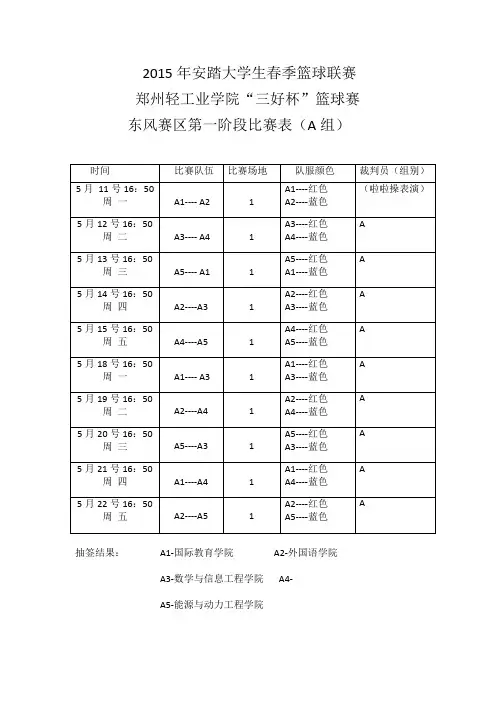 2015年安踏大学生春季篮球联赛