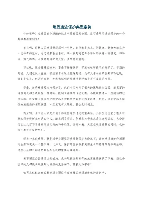 地质遗迹保护典型案例