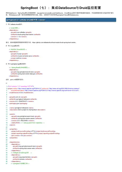 SpringBoot（七）：集成DataSource与Druid监控配置