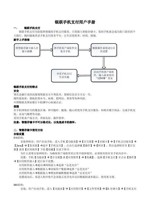 银联手机支付用户手册