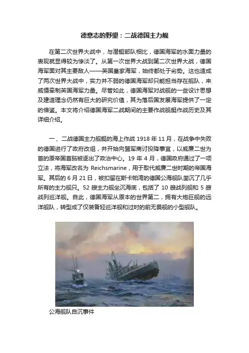 德意志的野望：二战德国主力舰