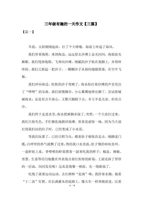 三年级有趣的一天作文【三篇】