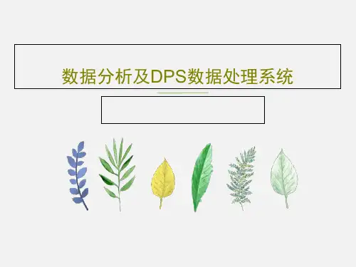 数据分析及DPS数据处理系统共130页文档