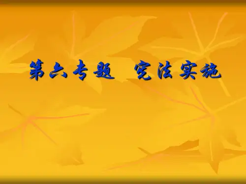 专题六：宪法实施保障