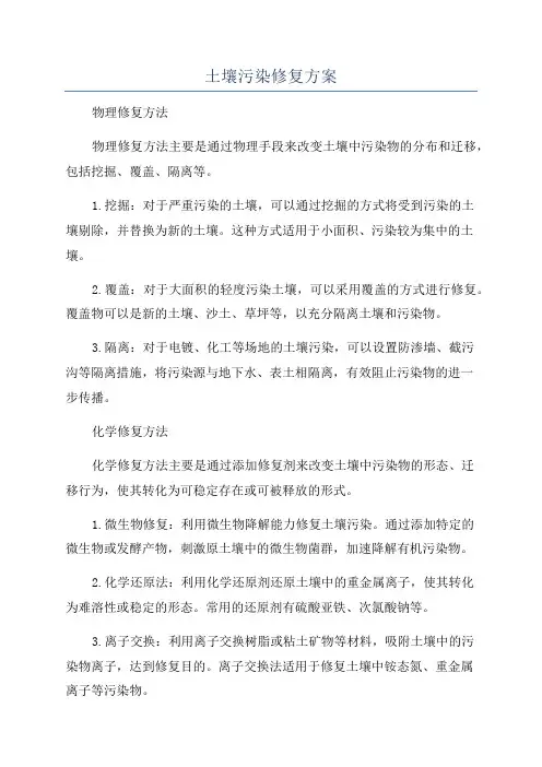 土壤污染修复方案