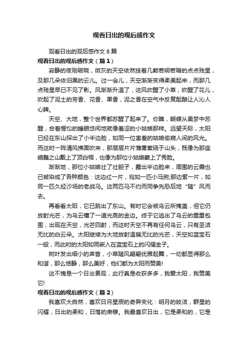 观看日出的观后感作文