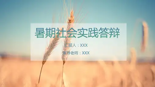 暑假社会实践答辩ppt