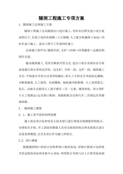 隧洞工程施工专项方案