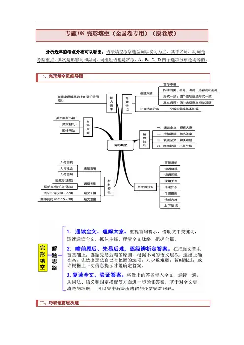 专题08 夹叙夹议类完形填空(原卷版)【查漏补缺】高考英语三轮冲刺过关