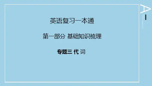陕西省普通高等学校职业教育单独招生考试英语复习一本通第一部分基础知识专题三代词