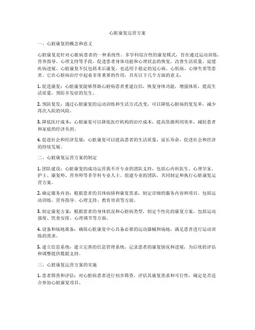 心脏康复运营方案