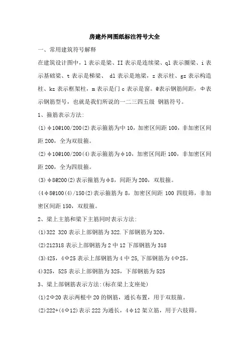 房建外网图纸标注符号大全
