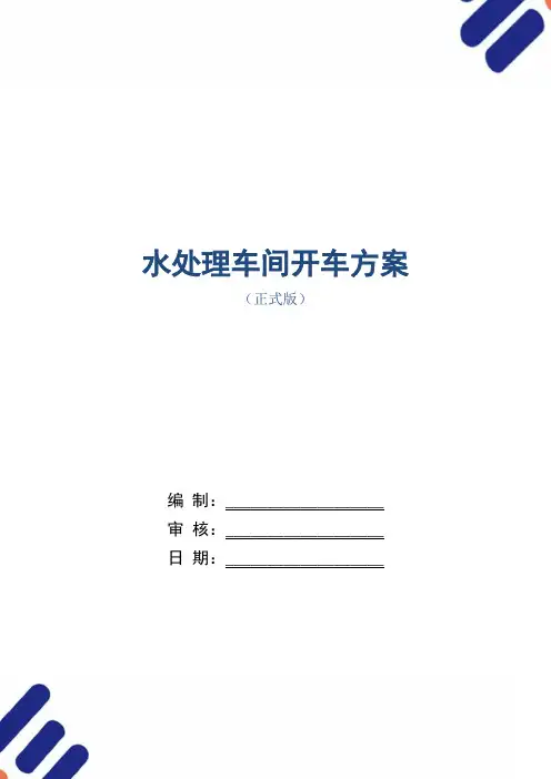 水处理车间开车方案范本