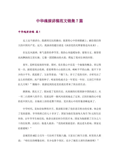 中华魂演讲稿范文锦集7篇_1