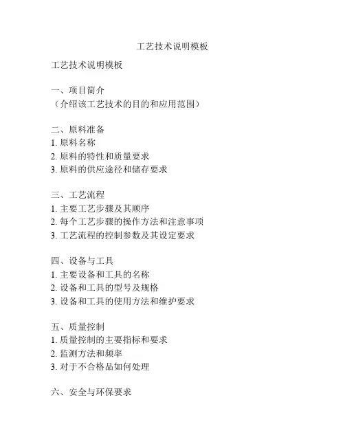 工艺技术说明模板