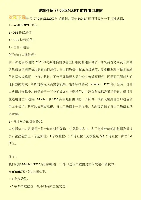 详细介绍S7-200SMART的自由口通信