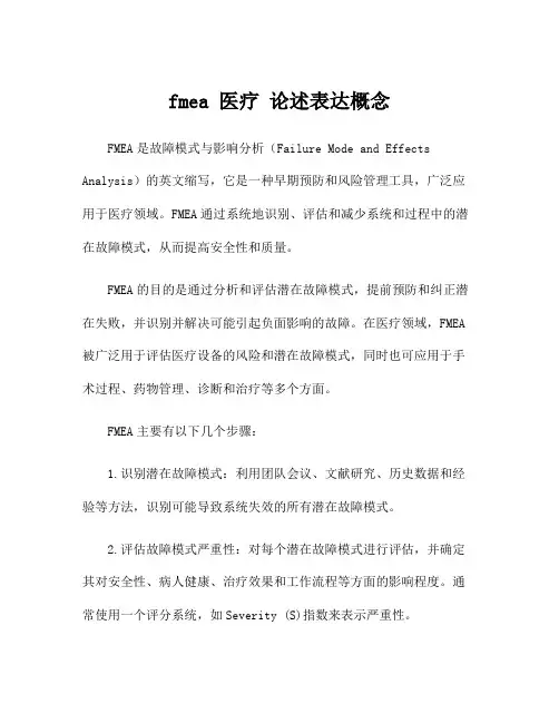 fmea 医疗 论述表达概念