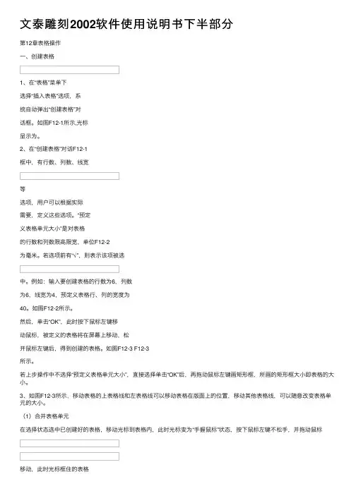 文泰雕刻2002软件使用说明书下半部分