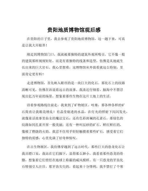 贵阳地质博物馆观后感