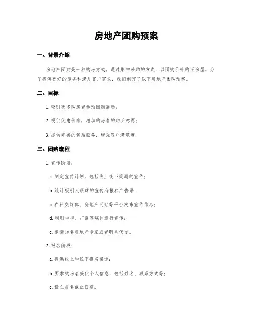 房地产团购预案