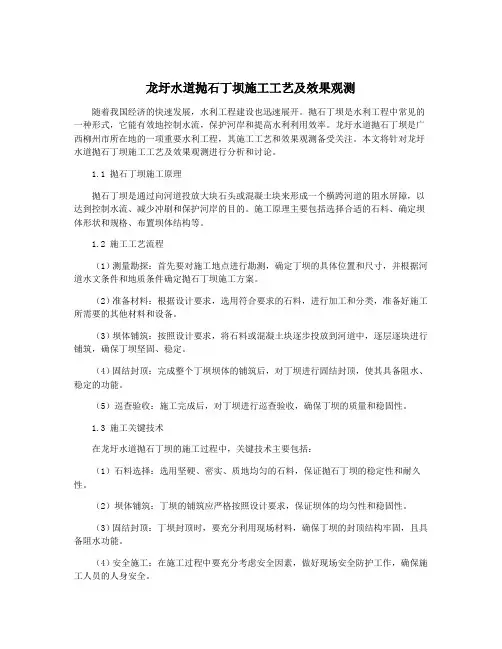 龙圩水道抛石丁坝施工工艺及效果观测
