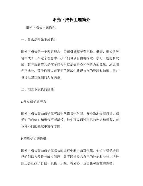 阳光下成长主题简介