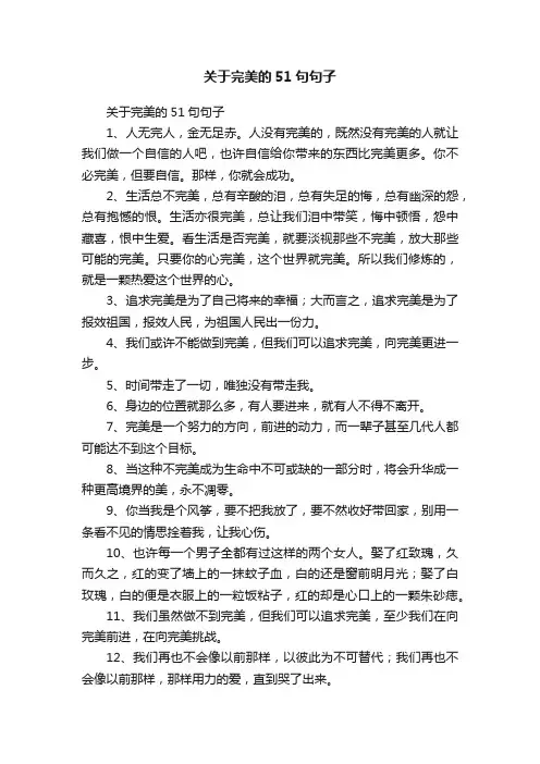 关于完美的51句句子