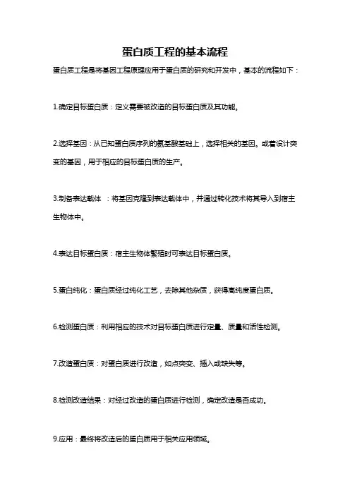 蛋白质工程的基本流程