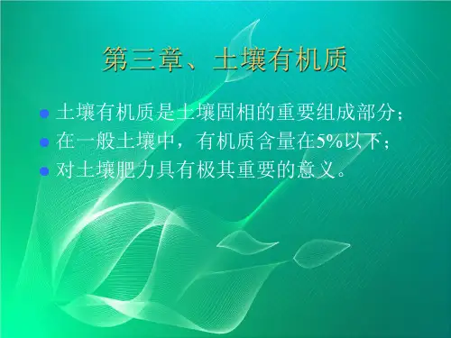 土壤有机质ppt课件