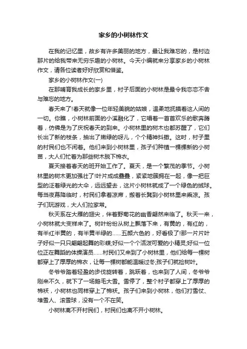 家乡的小树林作文
