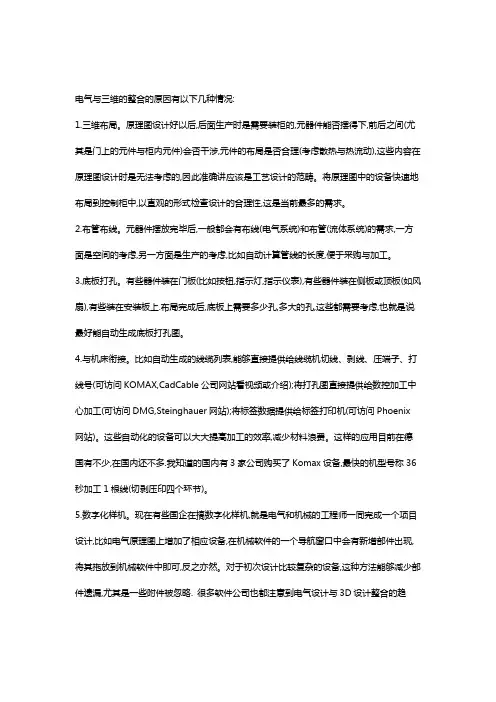 电气与三维软件分析比较