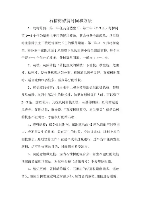 石榴树修剪时间和方法