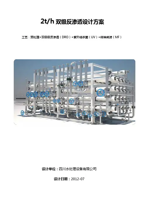 2吨双级反渗透设计方案