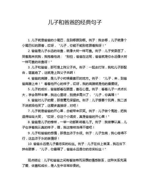 儿子和爸爸的经典句子