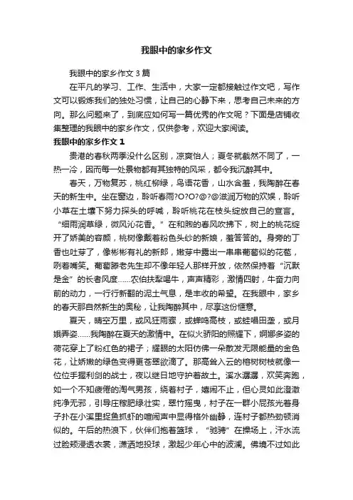 我眼中的家乡作文