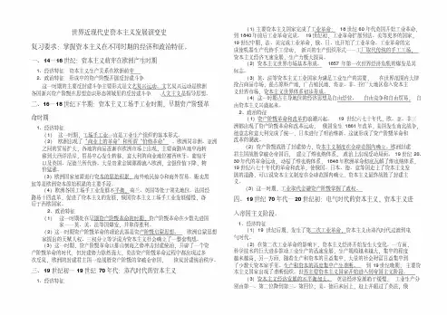 世界近现代史资本主义发展演变史