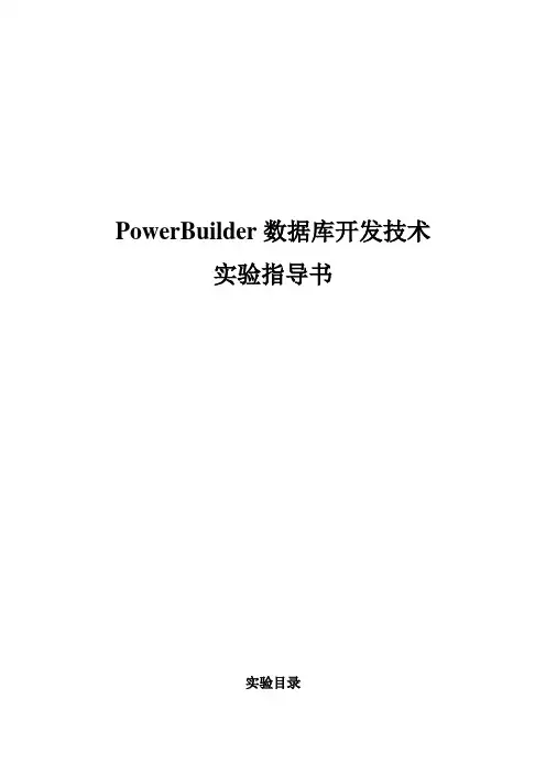 PowerBuilder数据库开发技术