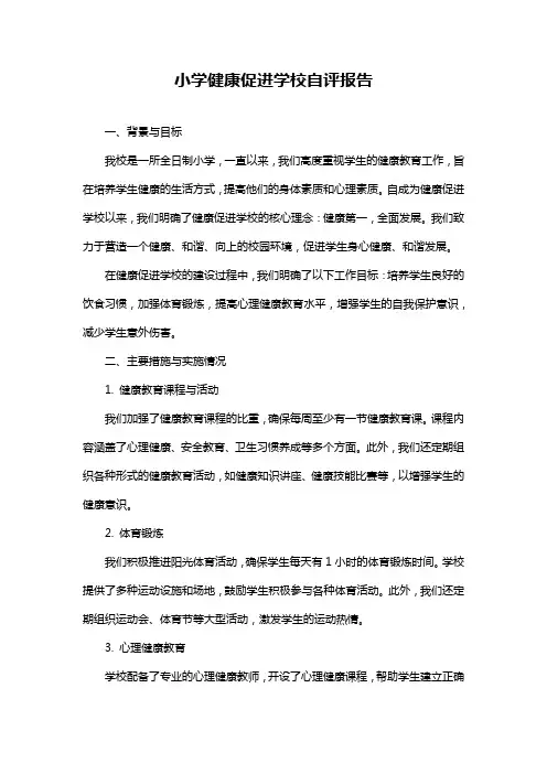 小学健康促进学校自评报告