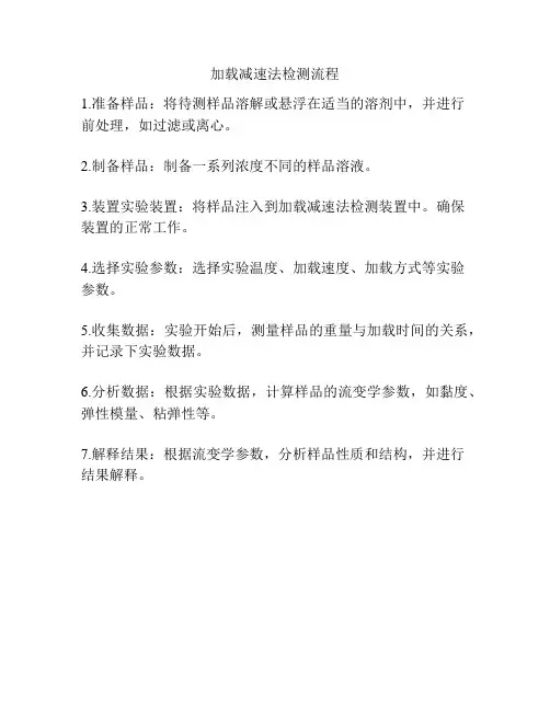 加载减速法检测流程