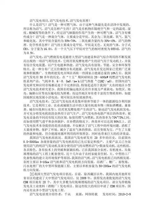 沼气发电项目,沼气发电技术,沼气发电原理!
