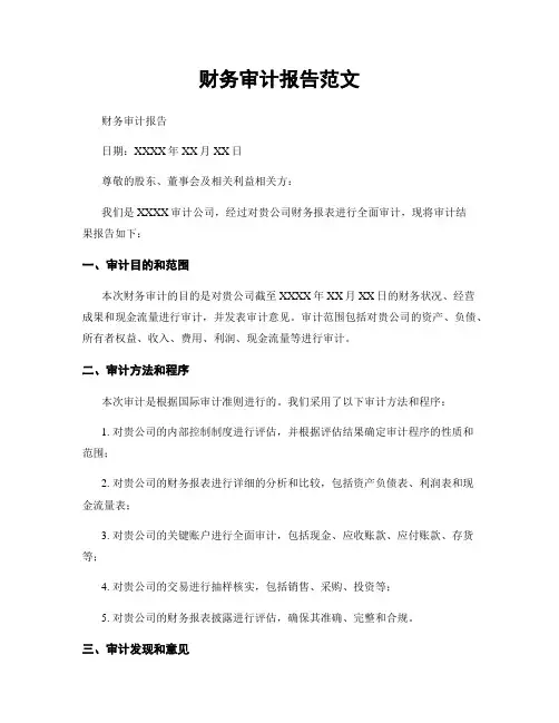 财务审计报告范文