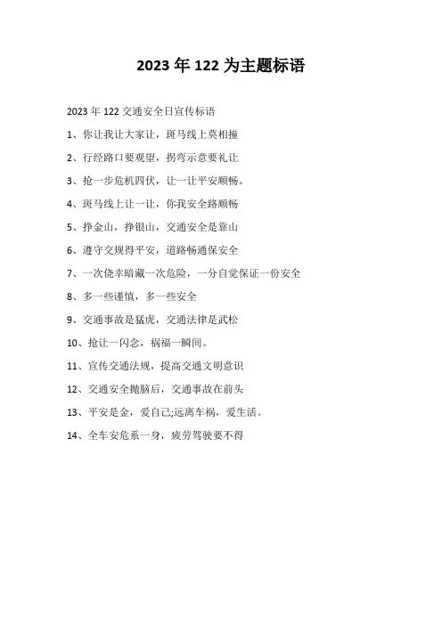 2023年122为主题标语