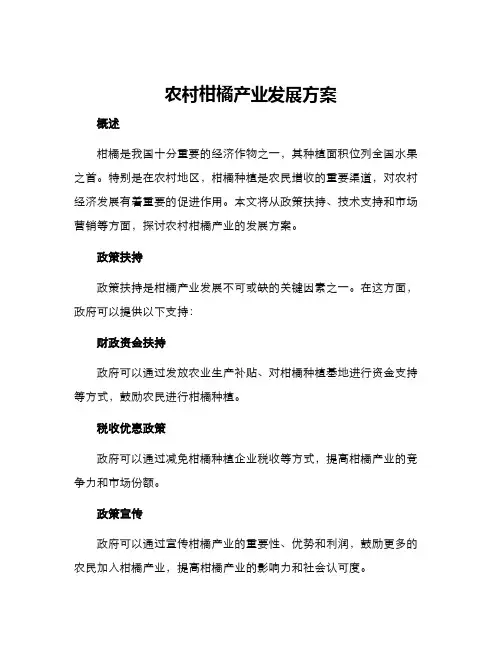 农村柑橘产业发展方案
