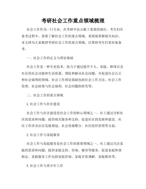 考研社会工作重点领域梳理