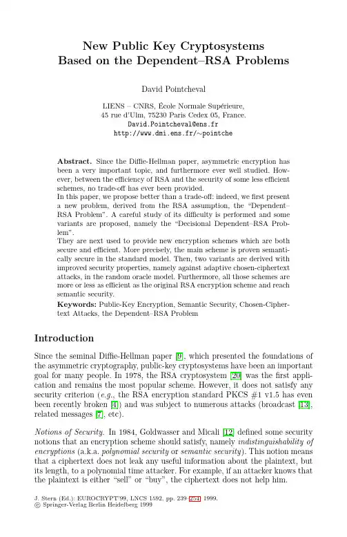 New Public Key Cryptosystems based on the Dependent-RSA Problems