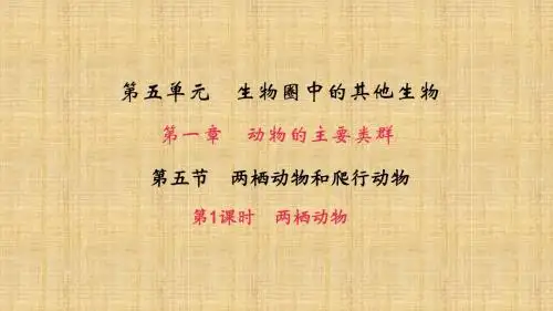 初中八年级生物上册 第五单元 第一章 第五节 两栖动物和爬行动物(第1课时 两栖动物)名师优质课件 (新版