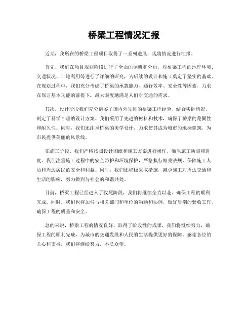 桥梁工程情况汇报