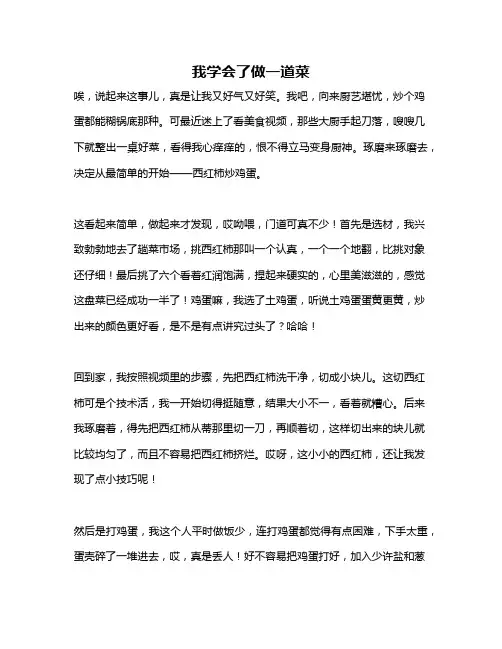 作文《我学会了做一道菜》