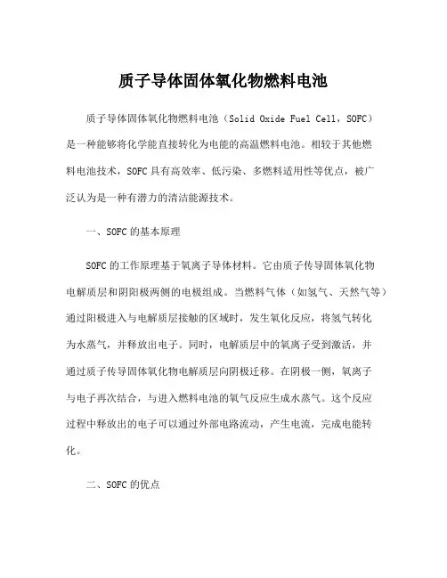 质子导体固体氧化物燃料电池