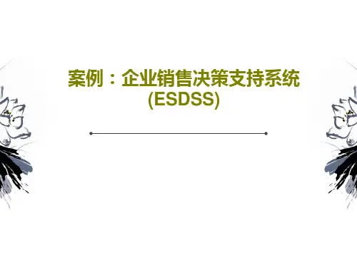 案例：企业销售决策支持系统(ESDSS)共25页
